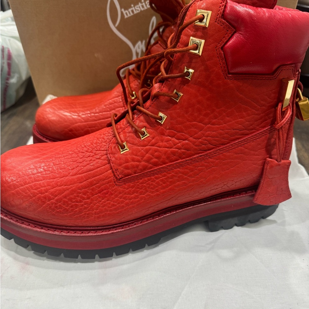 Buscemi Red Leather Men's Boots - Picture 2 of 6